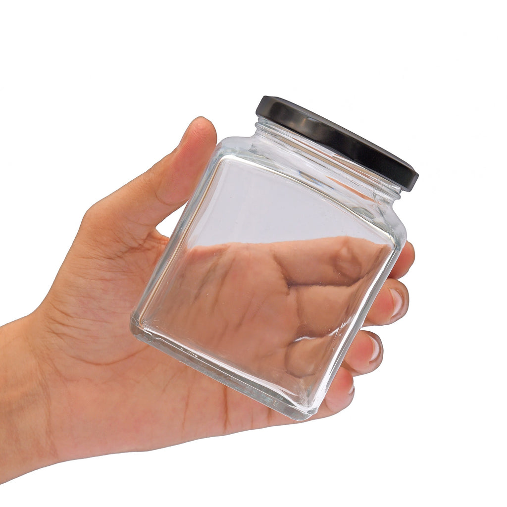 Square Glass Jar 400ml 6Pcs.