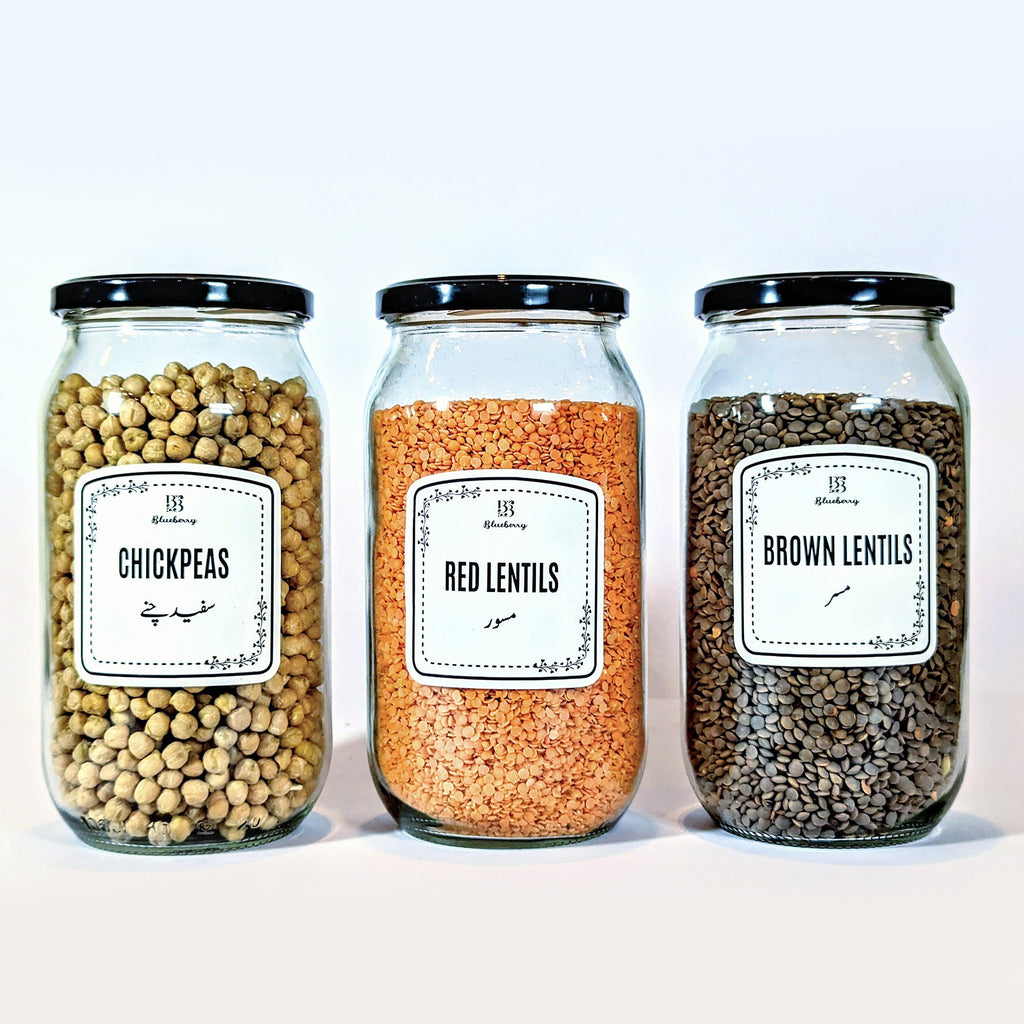 Round Glass Jar 1000ml 3Pcs