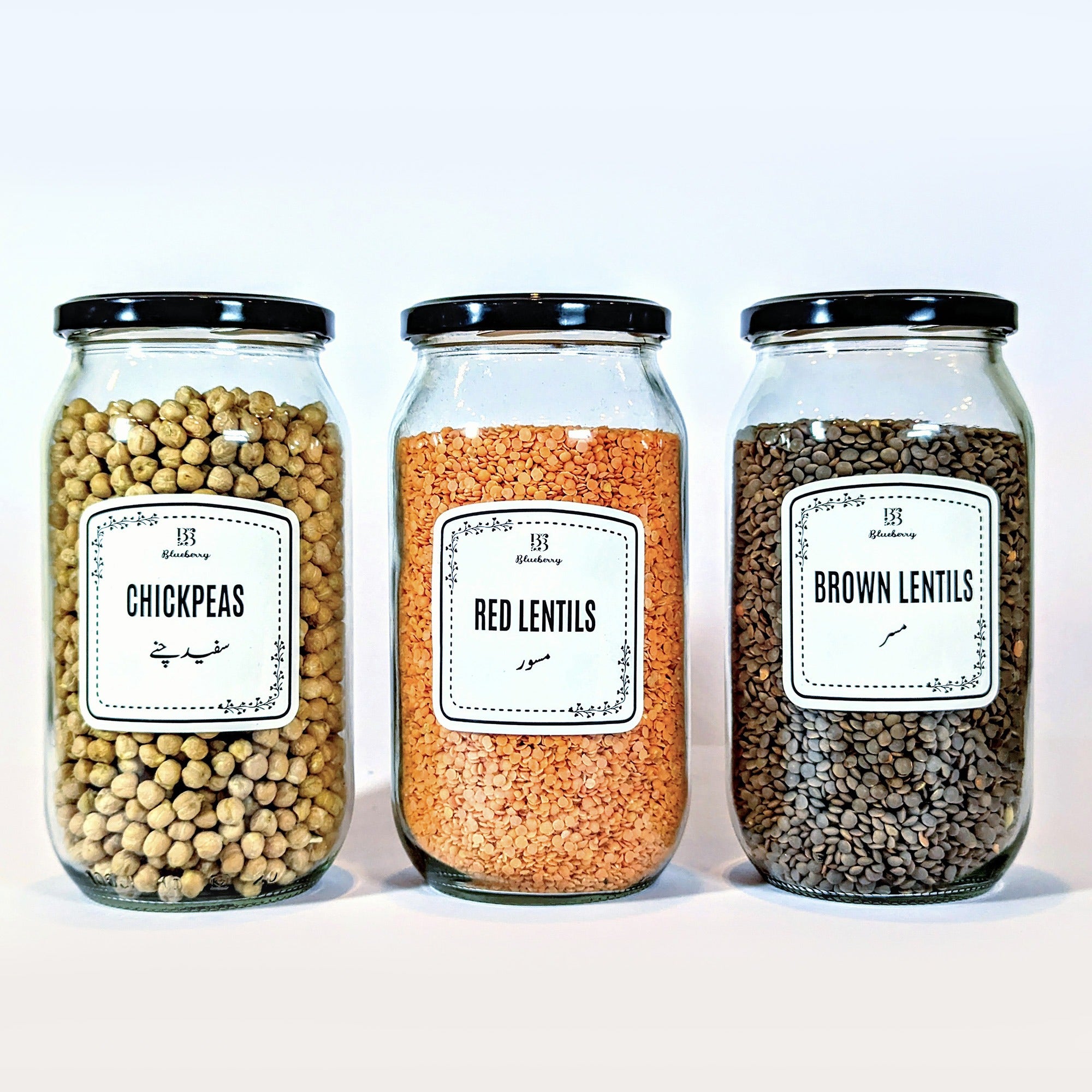 Round Glass Jar 1000ml 3Pcs