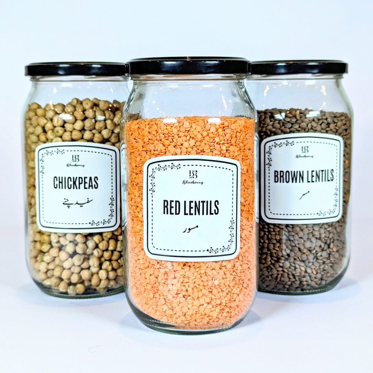 Round Glass Jar 1000ml 3Pcs