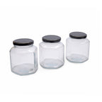 Hexagon Glass Jar 200ml 6Pcs